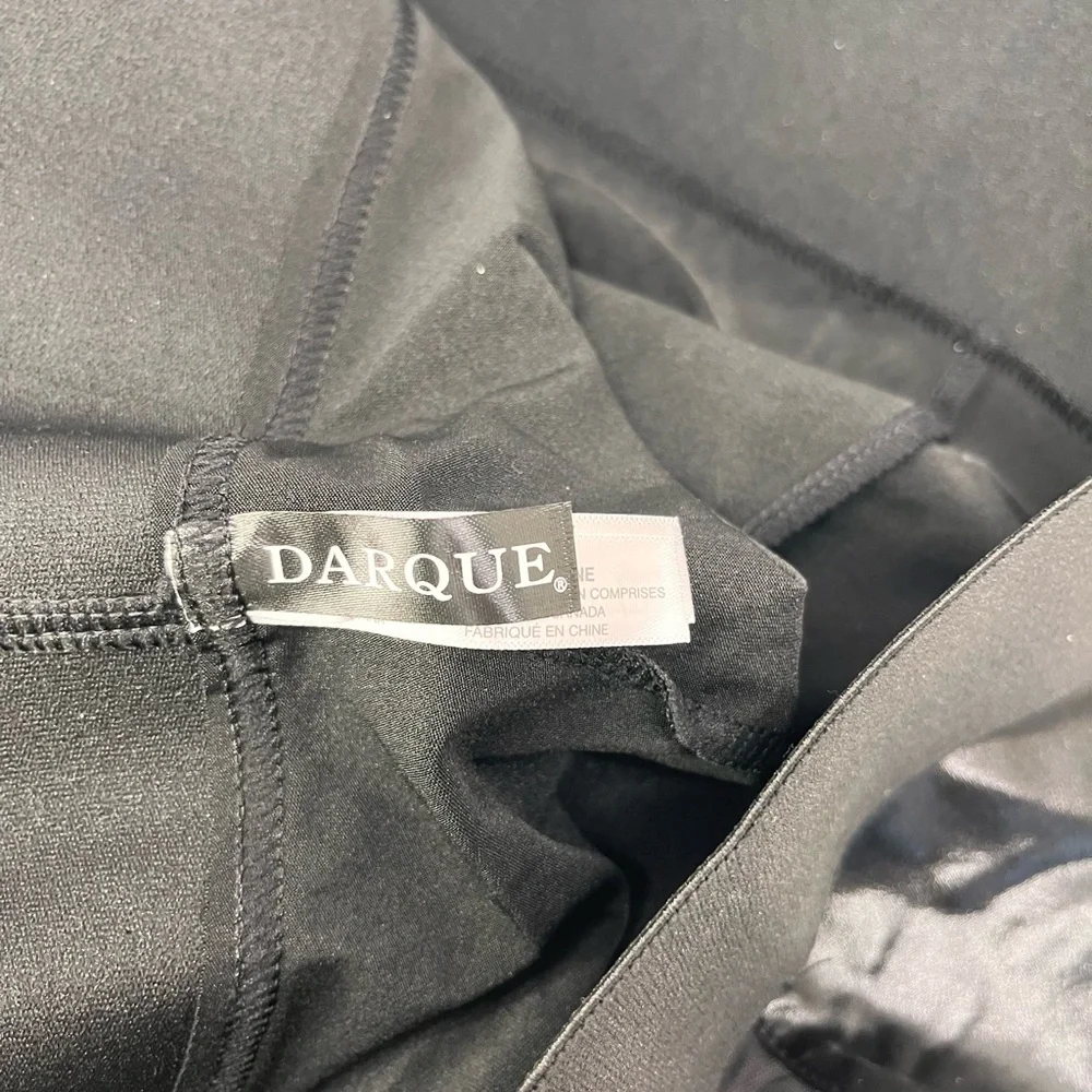 Darque Women's Black Shiny high waisted booty shirts - Picture 4 of 5